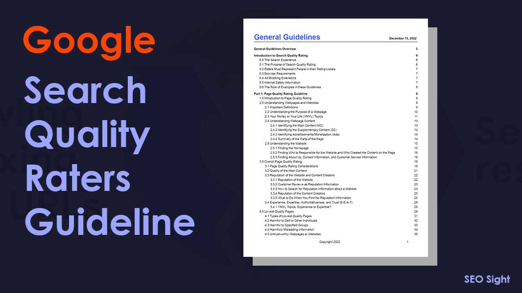 Google Search Quality Raters GuideLines SEO Sight