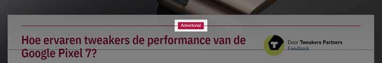 Tweakers Advertorial Artikel