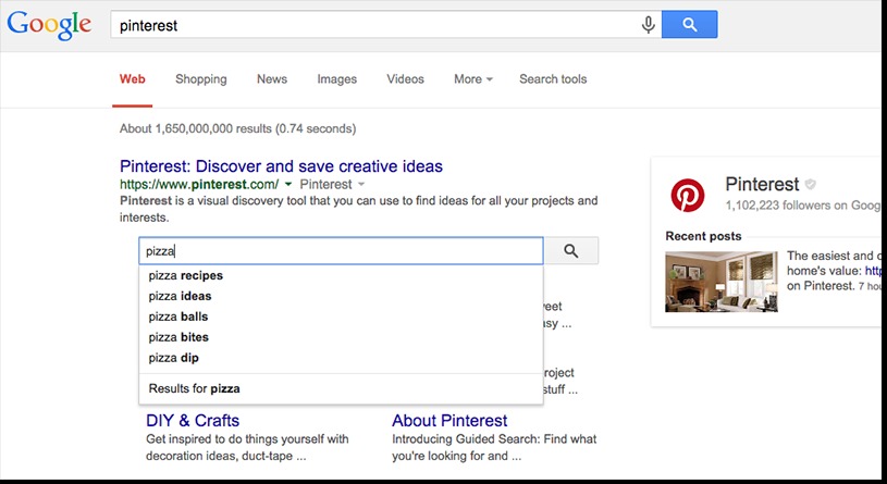 Google SERP Sitelinks Search box